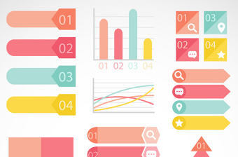 彩色PPT元素矢量圖形圖標