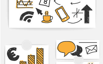 手繪風格ppt商務金融數據圖表素材