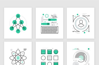 科技信息PPT办公图标矢量素材