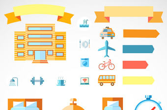 酒店P(guān)PT元素矢量圖標(biāo)圖形