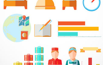 酒店P(guān)PT元素矢量圖標(biāo)圖形