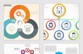 企業商務架構PPT表格分析矢量素材