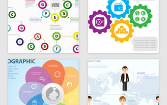 企業商務架構PPT表格分析矢量素材
