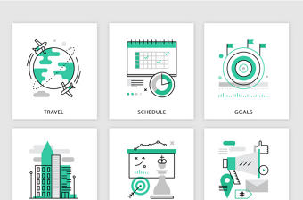 商務辦公出差會議PPT素材圖標