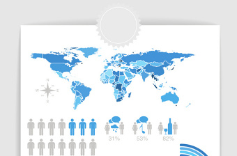 9款矢量藍色PPT元素數(shù)據(jù)統(tǒng)計圖表