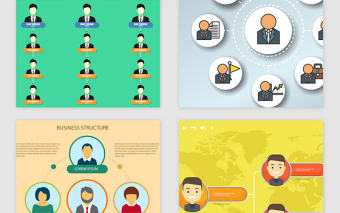 企業商務聯系架構PPT表格矢量素材