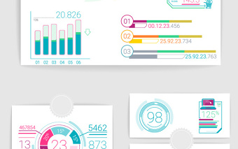 11款矢量多彩清新企業(yè)信息圖表元素