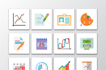 24款矢量辦公商務ppt圖標