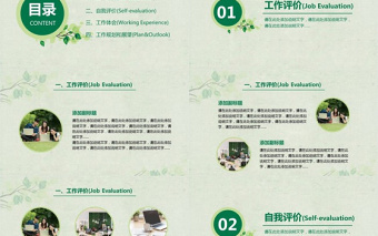 綠色小清新述職報(bào)告PPT