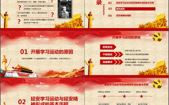 紅色革命精神學習延安精神PPT模板