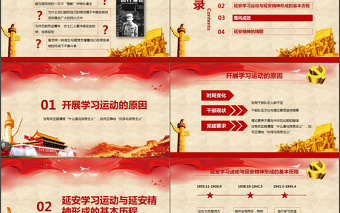 紅色革命精神學(xué)習(xí)延安精神PPT模板