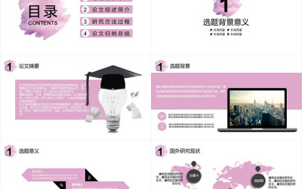 水彩風畢業(yè)論文答辯