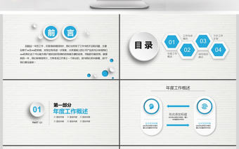 藍色微立體個人述職報告PPT模板