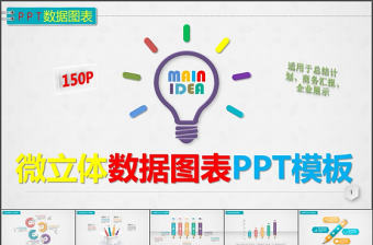 150張微立體數據圖表PPT模板