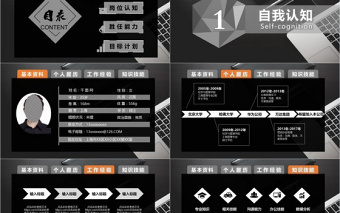 歐美創(chuàng)意黑色主題個(gè)人簡(jiǎn)歷ppt模板