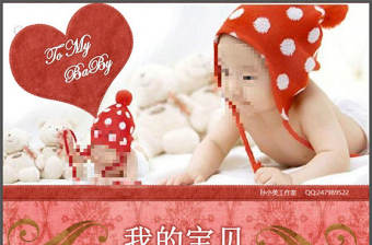 歐美流行兒童拼貼畫相冊照片展示PPT模板