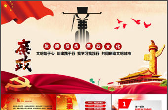 紀委反腐敗廉潔廉政教育PPT模板