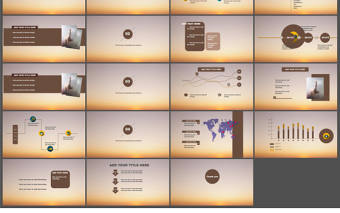 通往大海的橋夕陽美景ios風(fēng)簡(jiǎn)約ppt模板