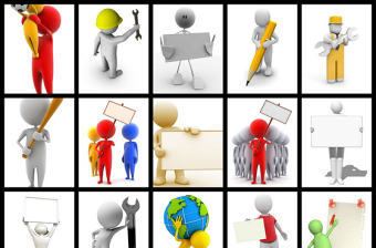 商務(wù)團(tuán)隊(duì)工地類型ppt素材3D舉牌動(dòng)作