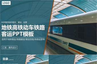 地鐵高鐵動車鐵路客運專線PPT模板