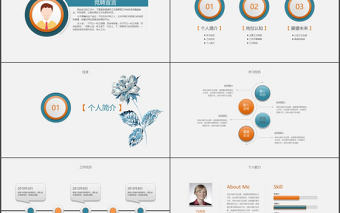 2017藍色橙色大氣崗位競聘PPT模板