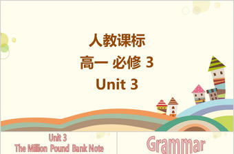 2018黃色簡約人教課標高一英語必修3U3PPT模板