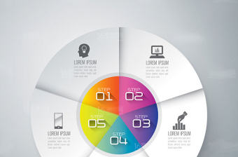 精美圓形商務(wù)信息統(tǒng)計圖表設(shè)計矢量素材