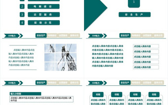 綠色國家電網工作匯報PPT模板