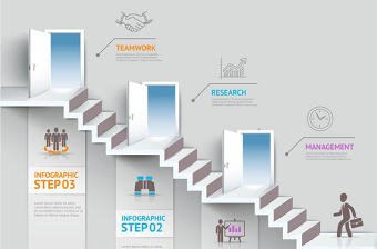 立體商務信息圖表設計矢量素材