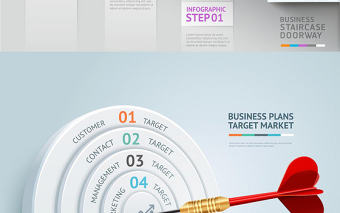 立體商務信息圖表設計矢量素材