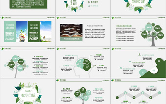 創(chuàng)意花環(huán)教學說課公開課教學設計PPT模板
