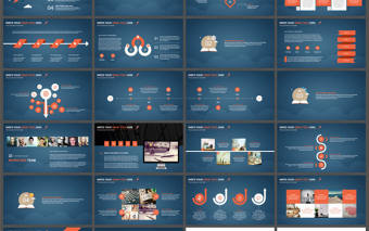 星球衛星小火箭卡通創意科技動感設計商務工作匯報ppt模板