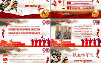 鐵血鑄軍魂八一建軍節黨建動態PPT模板