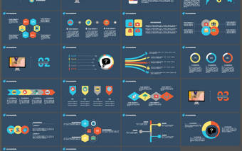 扁平化商務風精美工作匯報PPT模板