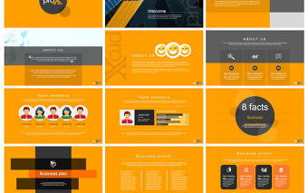 超高端橙色商業計劃書PPT模板