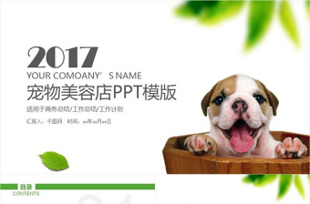 寵物店寵物美容PPT動態(tài)模板