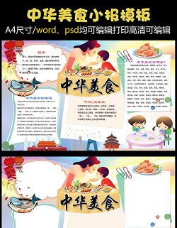 2021年中国中华美食小报厨师厨艺传统文化小...