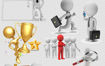 3D商務立體小人設計海報素材