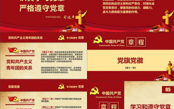 中国共产党章程党章党规学习解读PPT