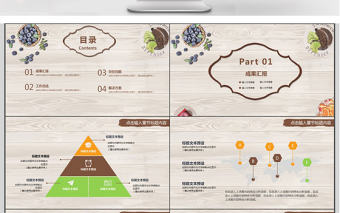 小清新餐飲美食行業(yè)述職報告ppt模板