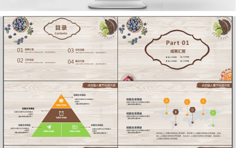 小清新餐飲美食行業(yè)述職報(bào)告ppt模板