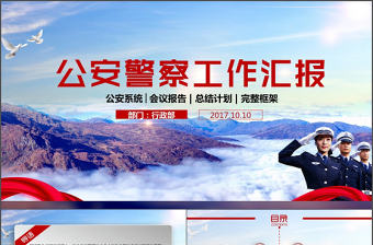 大氣公安局警察特警刑警民警交警PPT模板