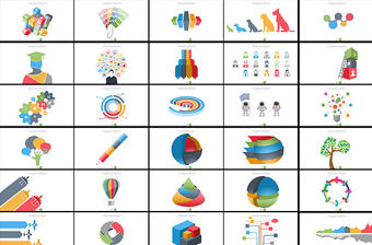 90個ppt繪制的圖形圖標PPT素材模板