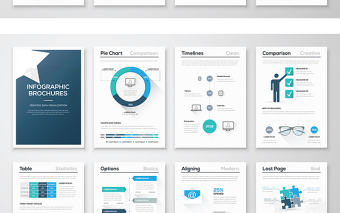 商務PPT圖形圖表海報DM單矢量設計