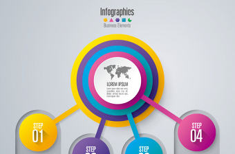 炫彩商務(wù)標(biāo)簽信息圖表設(shè)計素材