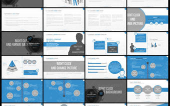 藍色創意信息圖表ppt模版