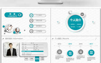 微立体个人简历岗位竞聘述职报告PPT模板