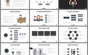 人物灰藍冷色調商務營銷報告PPT模板