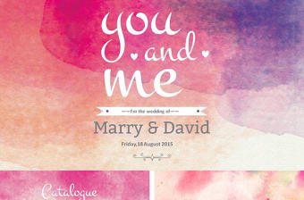 藝術(shù)水彩婚禮婚慶主題PPT模板