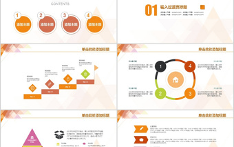 2019年橙色时尚简约工作汇报PPT模板